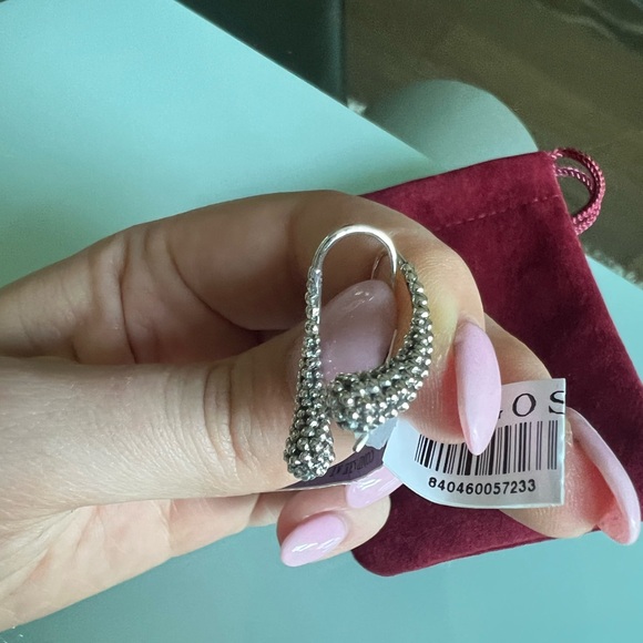 NWT LAGOS Silver Beaded Teardrop Caviar Earrings - Picture 4 of 5